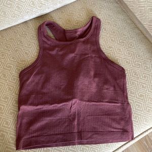 High neck ribbed cropped lululemon tank